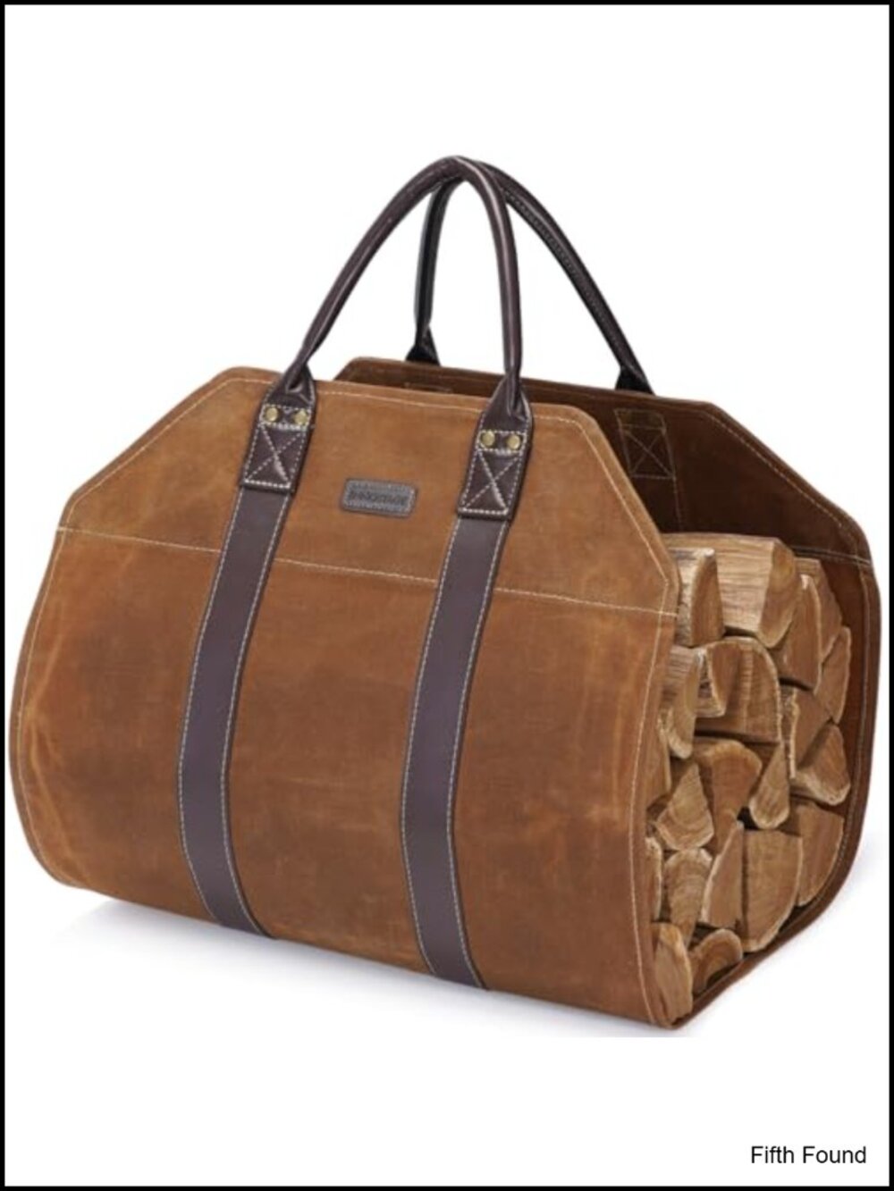Waxed Canvas Log Carrier for Firewood, Heavy Duty, 39"L x 18"W